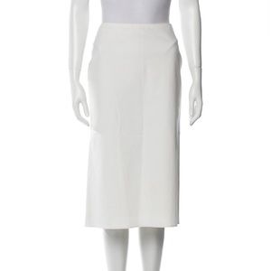 Calvin Klein Collection Knee Length White Midi Skirt